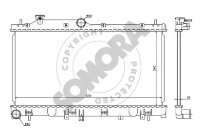 Радиатор, охлаждение двигателя SOMORA 332440