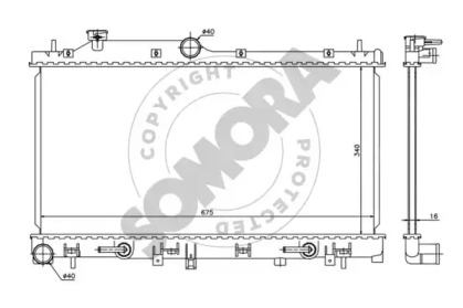 Радиатор, охлаждение двигателя SOMORA 332440A