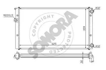 Радиатор, охлаждение двигателя SOMORA 350844A