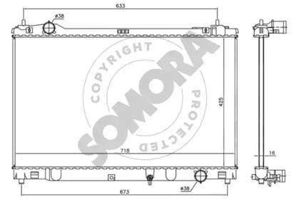 Радиатор, охлаждение двигателя SOMORA 372340