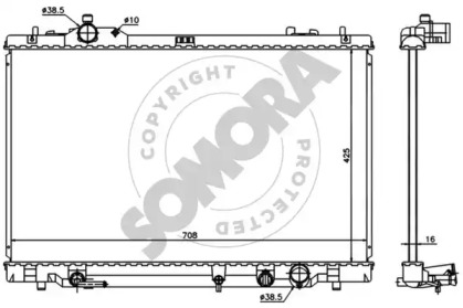 Радиатор, охлаждение двигателя SOMORA 373340