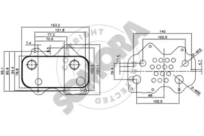 масляный радиатор, двигательное масло SOMORA 020965
