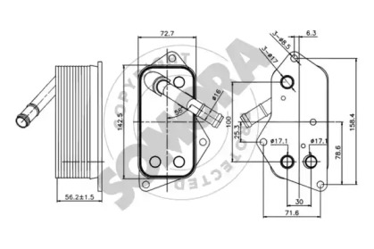 масляный радиатор, двигательное масло SOMORA 040765A