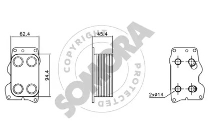 масляный радиатор, двигательное масло SOMORA 093665