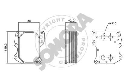 масляный радиатор, двигательное масло SOMORA 094565