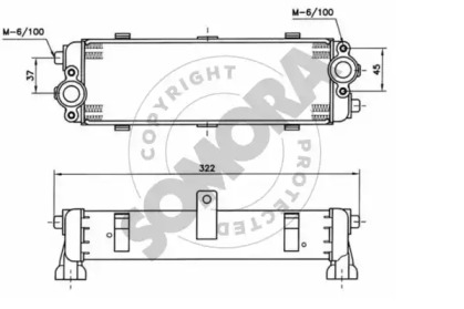 масляный радиатор, двигательное масло SOMORA 233165