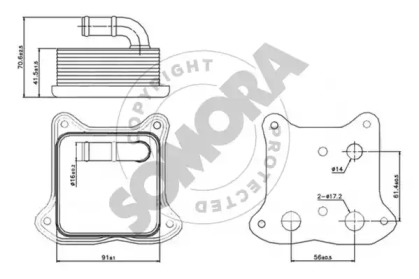 масляный радиатор, двигательное масло SOMORA 351065C