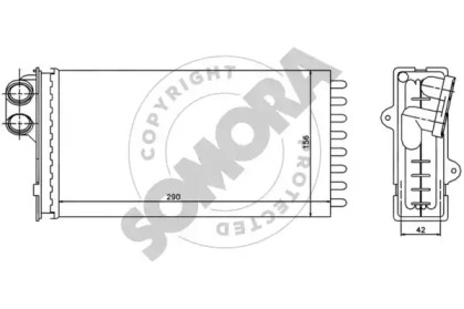 Теплообменник, отопление салона SOMORA 052050