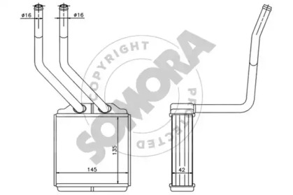 Теплообменник, отопление салона SOMORA 094550A