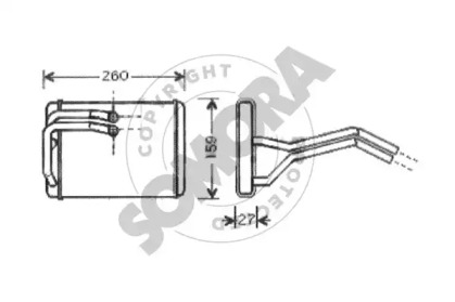 Теплообменник, отопление салона SOMORA 136050