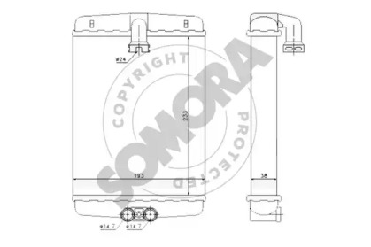 Теплообменник, отопление салона SOMORA 177650
