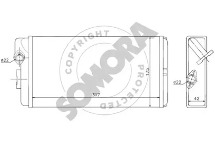 Теплообменник, отопление салона SOMORA 179950A
