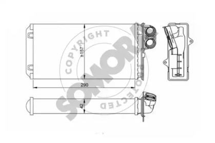 Теплообменник, отопление салона SOMORA 242050D