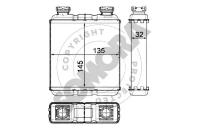 Теплообменник, отопление салона SOMORA 340150