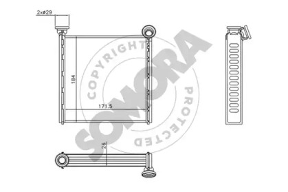 Теплообменник, отопление салона SOMORA 351250