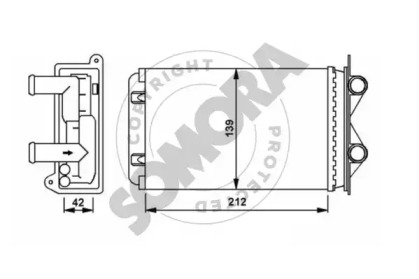 Теплообменник, отопление салона SOMORA 354050A