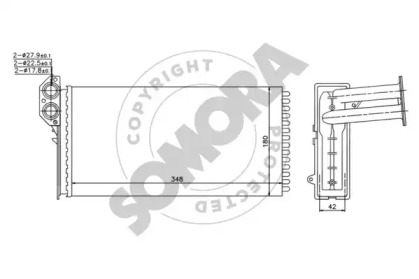 Теплообменник, отопление салона SOMORA 354650