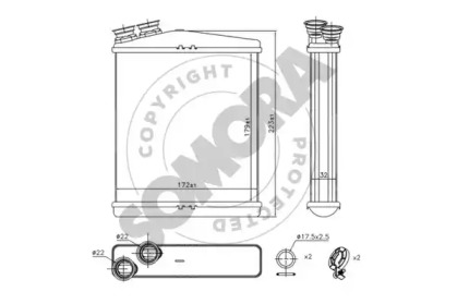Теплообменник, отопление салона SOMORA 360150