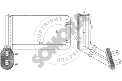 Теплообменник, отопление салона SOMORA 097050