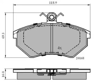 Комплект тормозных колодок NATIONAL NP2600