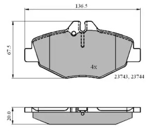 Комплект тормозных колодок NATIONAL NP2620