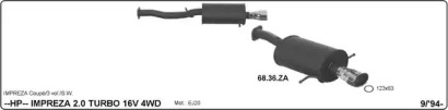 Система глушителя для спортивного автомобиля IMASAF 576000006