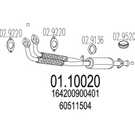Труба выхлопного газа MTS 01.10020