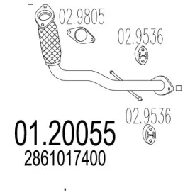 Труба выхлопного газа MTS 01.20055