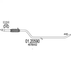 Труба выхлопного газа MTS 01.20590