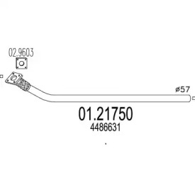 Труба выхлопного газа MTS 01.21750
