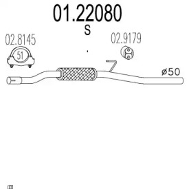 Труба выхлопного газа MTS 01.22080