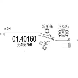 Труба выхлопного газа MTS 01.40160