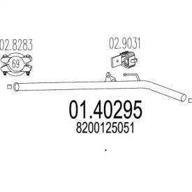 Труба выхлопного газа MTS 01.40295