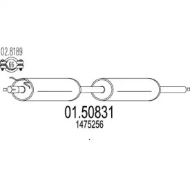 Средний глушитель выхлопных газов MTS 01.50831