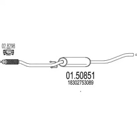Средний глушитель выхлопных газов MTS 01.50851