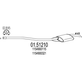Средний глушитель выхлопных газов MTS 01.51210