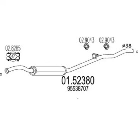 Средний глушитель выхлопных газов MTS 01.52380
