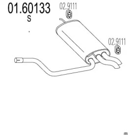 Глушитель выхлопных газов конечный MTS 01.60133