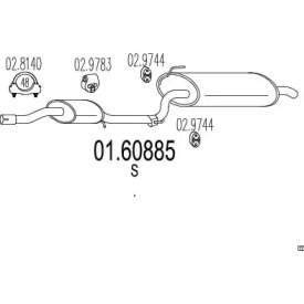 Глушитель выхлопных газов конечный MTS 01.60885