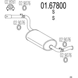 Глушитель выхлопных газов конечный MTS 01.67800