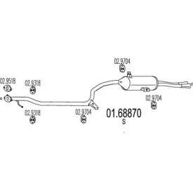 Глушитель выхлопных газов конечный MTS 01.68870