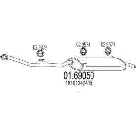 Глушитель выхлопных газов конечный MTS 01.69050