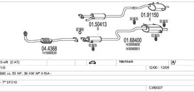 Система выпуска ОГ MTS C350037004301