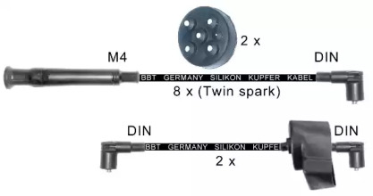 Комплект проводов зажигания BBT ZK1010