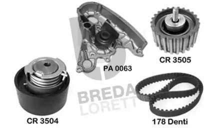 Комплект водяного насоса / зубчатого ремня BREDA LORETT KPA0017A