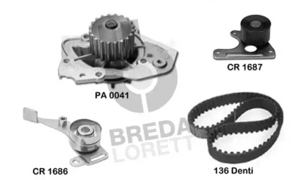 Водяной насос + комплект зубчатого ремня BREDA LORETT KPA0116A