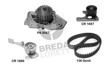 Водяной насос + комплект зубчатого ремня BREDA LORETT KPA0116B