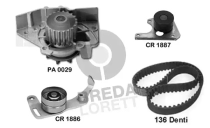 Водяной насос + комплект зубчатого ремня BREDA LORETT KPA0123A