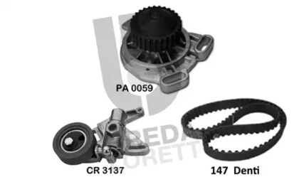 Водяной насос + комплект зубчатого ремня BREDA LORETT KPA0284A