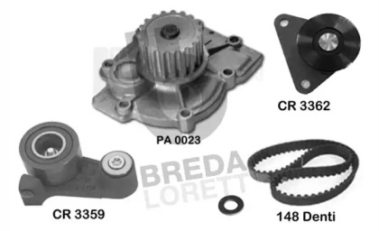 Водяной насос + комплект зубчатого ремня BREDA LORETT KPA0401A